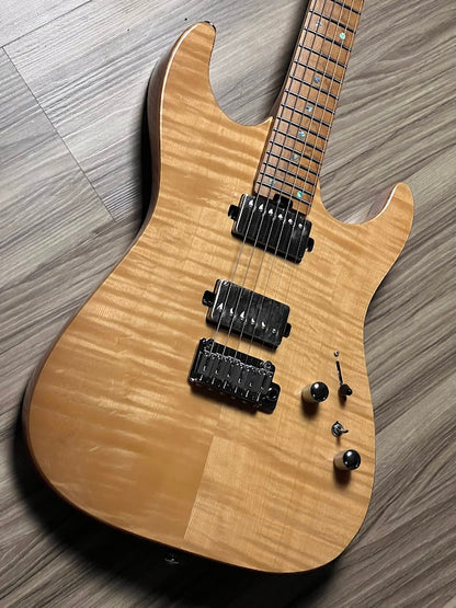 Soloking MS-1 Custom 24 HH Flat Top FMN Roasted Flame Maple Neck in Natural Gloss