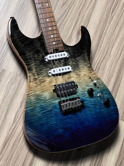 Soloking MS-1 Custom 22 HSS with Rosewood FB in Ocean Storm Double Wipeout JESCAR