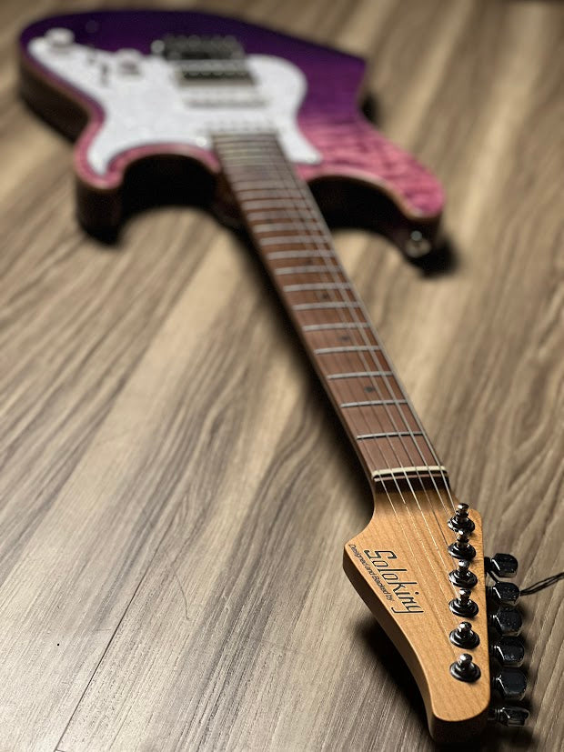 Soloking MS-1 Classic MKII Flat Top in Deep Purple Surf with 5A Quilt Top Nafiri Special Run