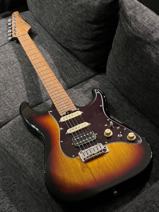 Soloking MS-1 Classic Ash FMN in 3 Color Sunburst with Roasted Flame Maple Neck Nafiri Special Run