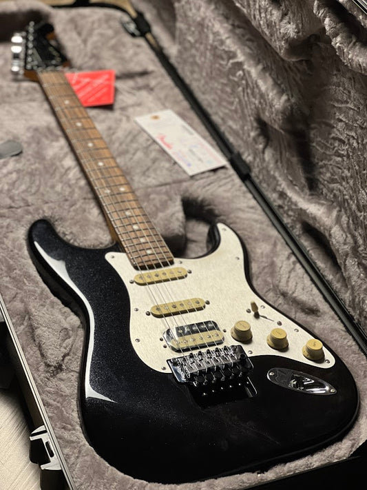 Fender American Ultra Luxe Stratocaster HSS Floyd Rose RW FB In Mystic Black