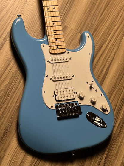 Squier FSR Sonic Stratocaster HSS Electric Guitar w/White Pickguard with Maple FB in California Blue