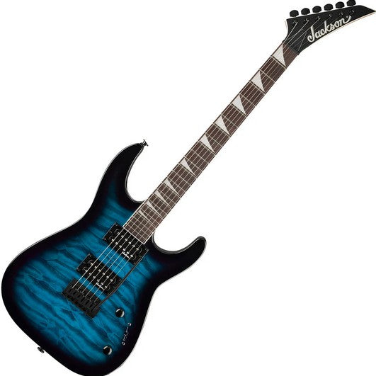 Jackson JS Series Dinky JS20 DKQ 2PT with Amaranth FB in Transparent Blue
