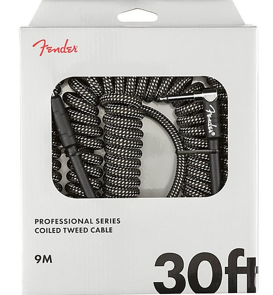 Fender Professional Coil Guitar Cable in White Tweed 30ft