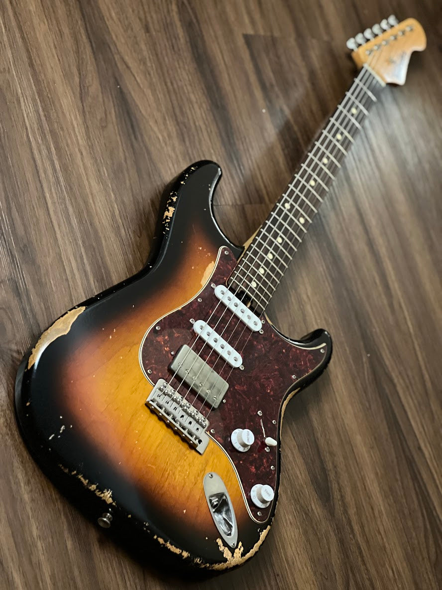 Tsubasa Lucy SSH ALD SB/R in 3 Tone Sunburst Heavy Relic 0332