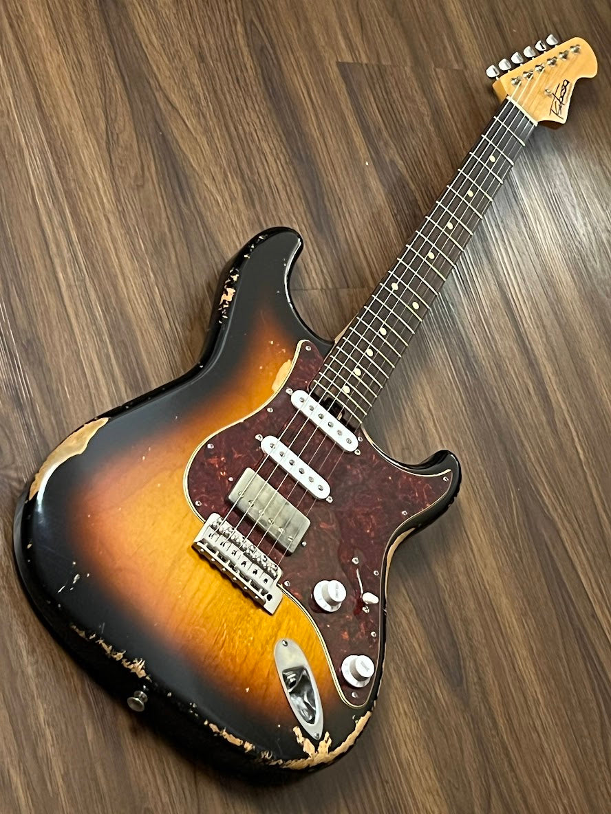 Tsubasa Lucy SSH ALD SB/R in 3 Tone Sunburst Heavy Relic 0332