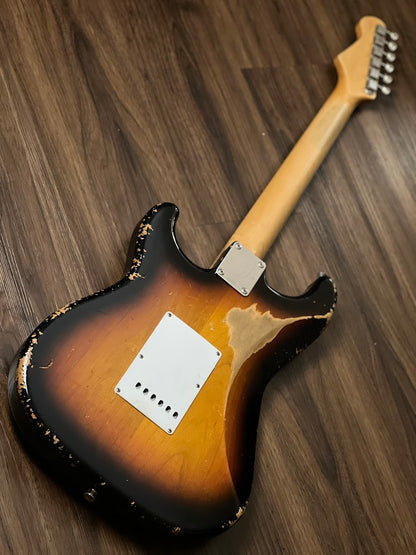 Tsubasa Lucy SSH ALD SB/R in 3 Tone Sunburst Heavy Relic 0332