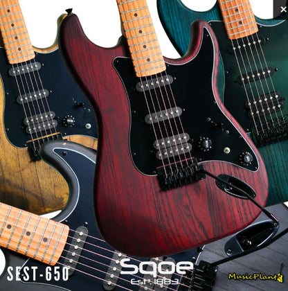 SQOE SEST650 RD HSS Ash Roasted Maple Series in Open Pore Red