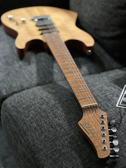 Soloking MS-1 Custom 24 HSS Flat Top FMN Elite in Natural Satin with Roasted Flame Maple Neck