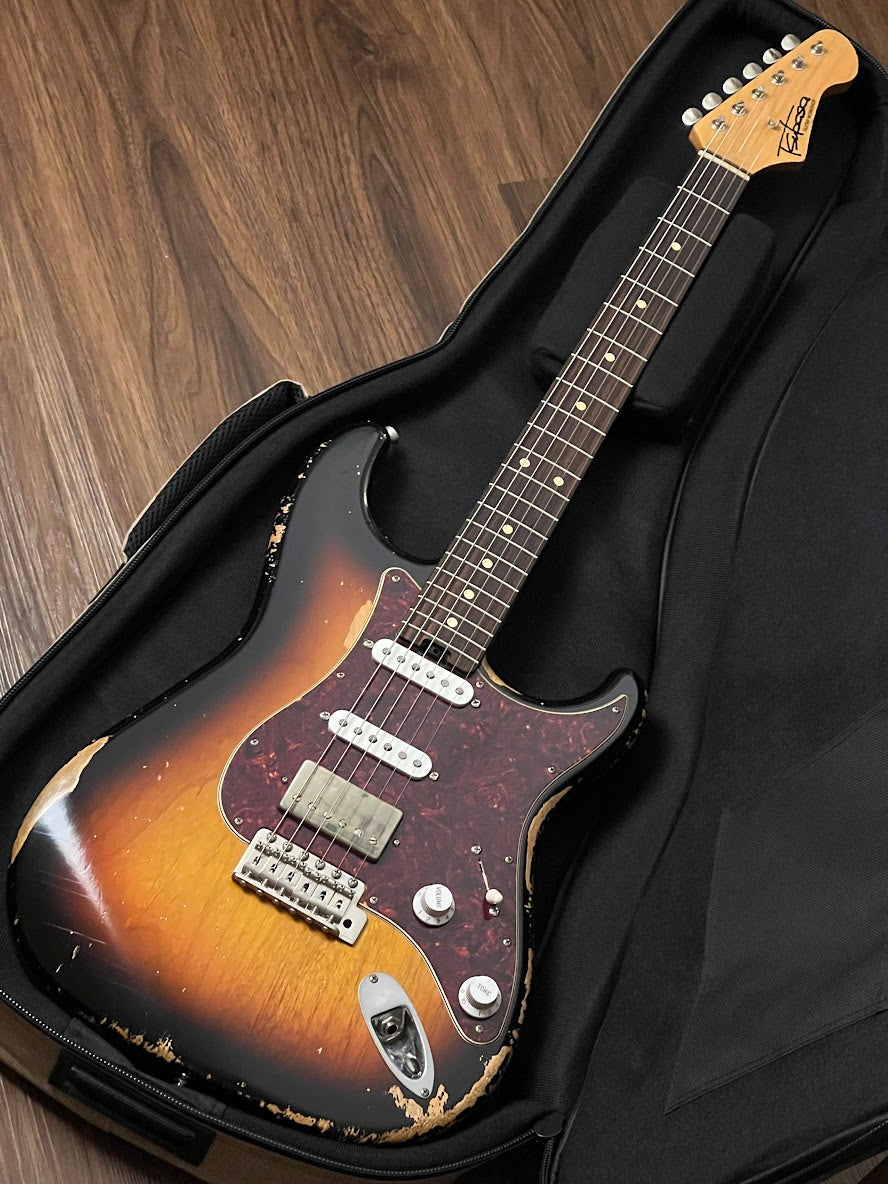 Tsubasa Lucy SSH ALD SB/R in 3 Tone Sunburst Heavy Relic 0332