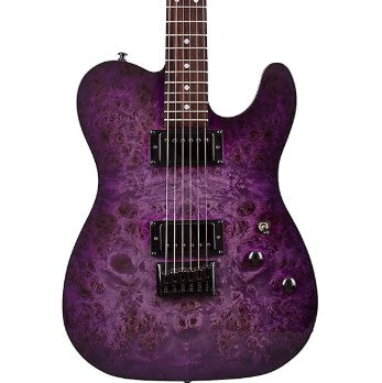 Schecter PT Standard in Black Purple Burst Burl