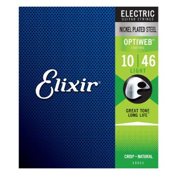Elixir Electric Guitar Strings 19052 with OPTIWEB Coating, Light (.010-.046)