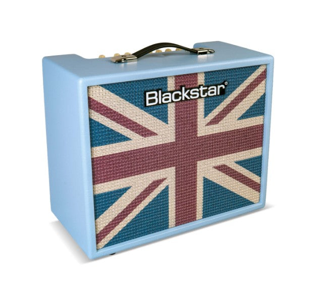 Blackstar Debut 50R 50-watt 1 x 12-inch Combo Amplifier in Baby Blue Tolex with Union Flag Grille