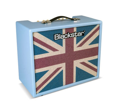 Blackstar Debut 50R 50-watt 1 x 12-inch Combo Amplifier in Baby Blue Tolex with Union Flag Grille