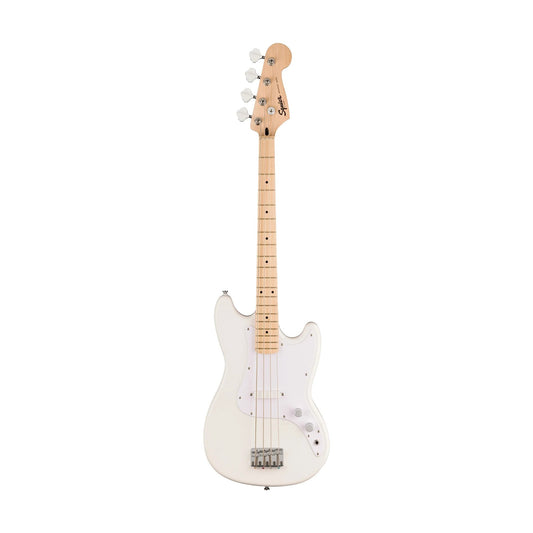 Squier Sonic Bronco Bass with White Pickguard and Maple FB in Arctic White