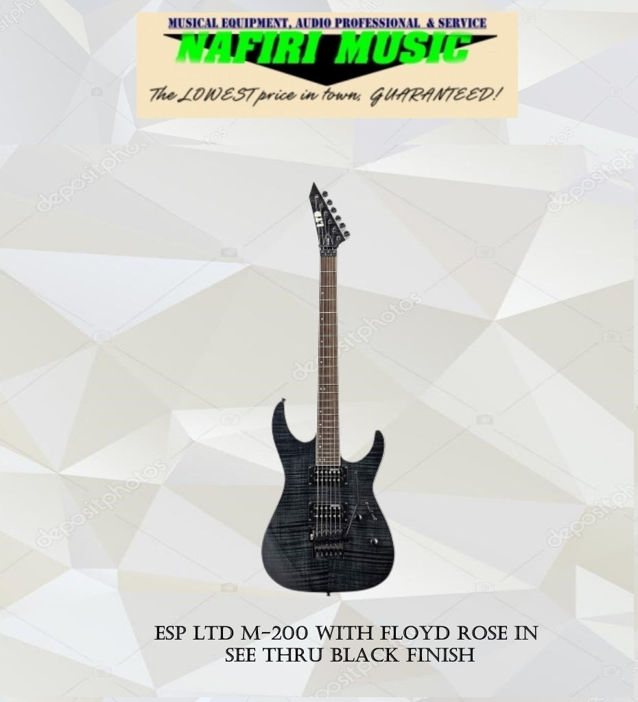 ESP LTD M-200 with Floyd Rose in See Thru Black Finish