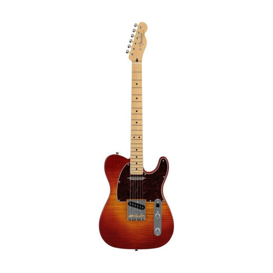 Fender Japan Hybrid II Telecaster with Maple FB in Flame Sunset Orange Transparent