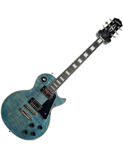 Epiphone Les Paul Custom Figured in Transparent Blue w/Premium GigBag