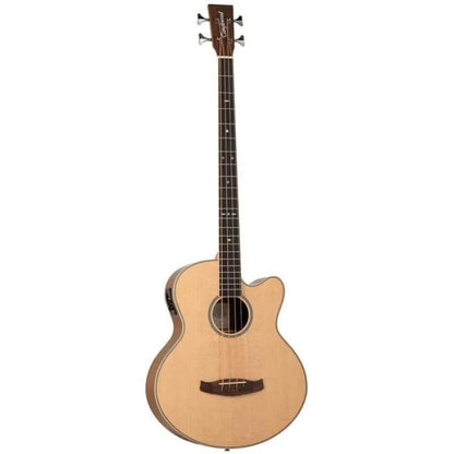 Tanglewood TRU 7AB CE BW Reunion Pro Acoustic Bass Solid Top Cutaway in Black Walnut w/Bag