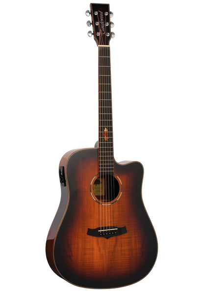 Tanglewood TWX5 CEK Winterleaf Exotic Dreadnought Cutaway in Autumn Burst Gloss w/Bag
