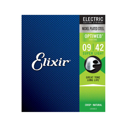Elixir Strings Optiweb Electric Guitar Strings 19002 - .009-.042 Super