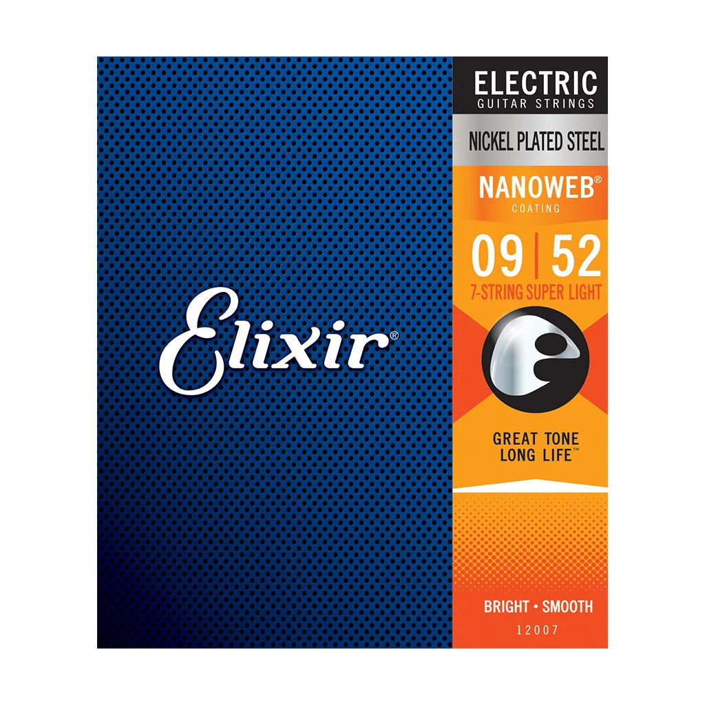 Elixir Strings 12007 Nanoweb Strings - .009-.052 Super Light 7-string