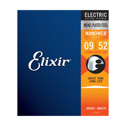 Elixir Strings 12007 Nanoweb Strings - .009-.052 Super Light 7-string