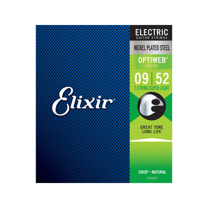 Elixir 19007 Optiweb Super Light 7String Electric Guitar Strings 09-52