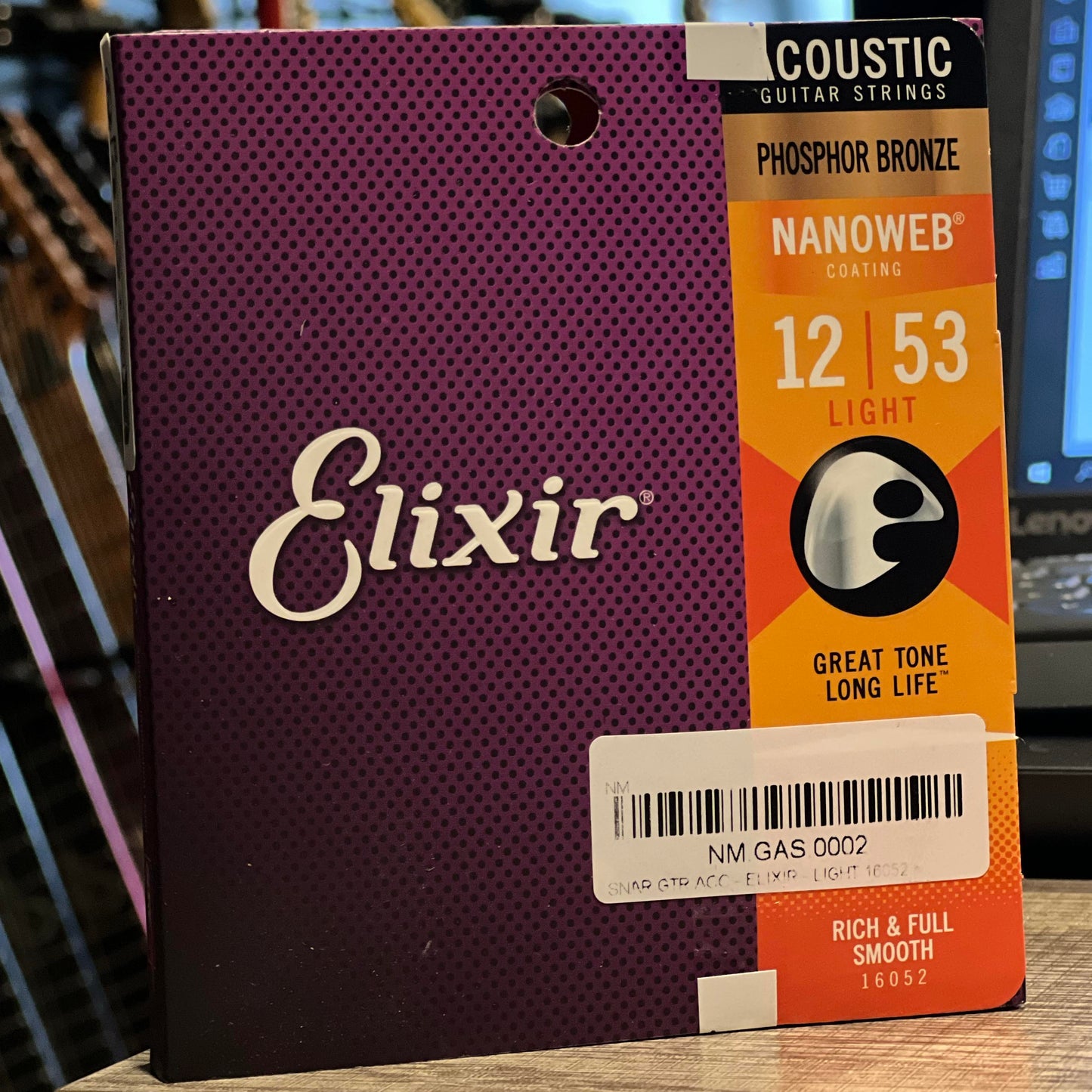 Elixir 16052 Phosphor Bronze Acoustic Guitar Strings with NANOWEB
