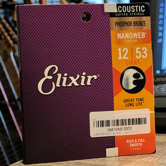 Elixir 16052 Phosphor Bronze Acoustic Guitar Strings with NANOWEB