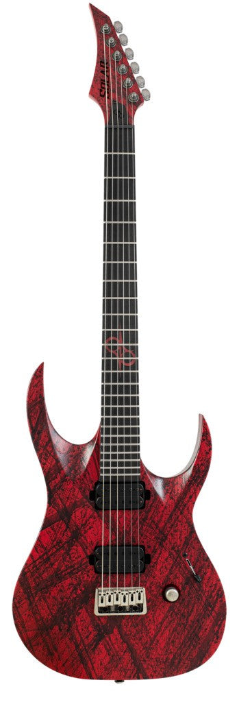 Solar Guitars A2.6 Canibalismo+ in Blood Red Open Pore with Blood Splatter IW21120562