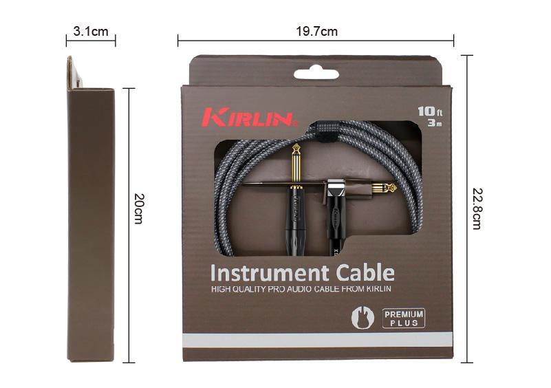 Krilin Instrument Cables IWB-202BFGL (3M) in Carbon Gray