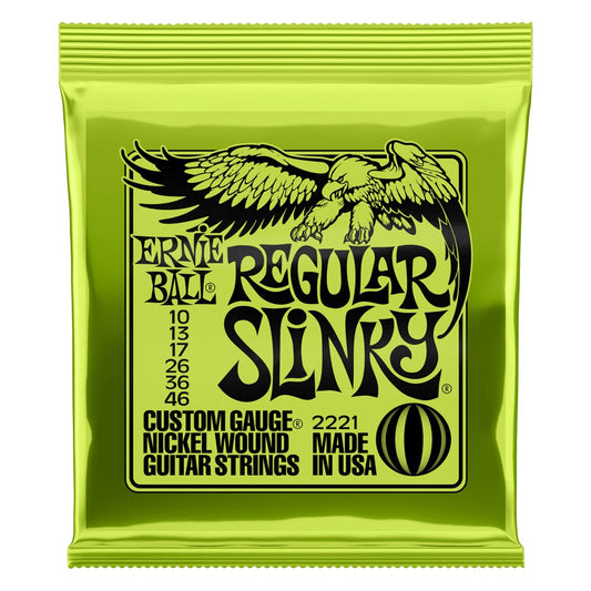 Ernie 2221 Ball Regular Slinky Nickel Wound Electric Guitar Strings, 10-46