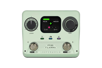 Flamma FF20 Stereo Dual Footswitch Looper Drum Machine Pedal in Mint Green