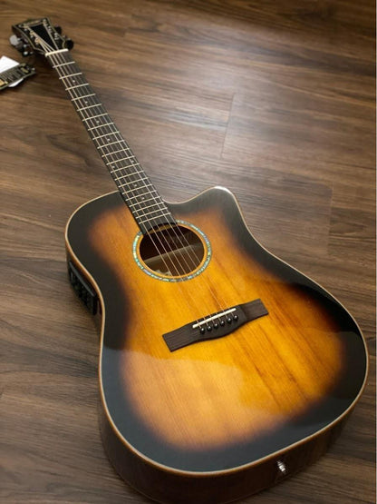 SQOE Spain S370 FG Acoustic guitar with solid top in Sunburst