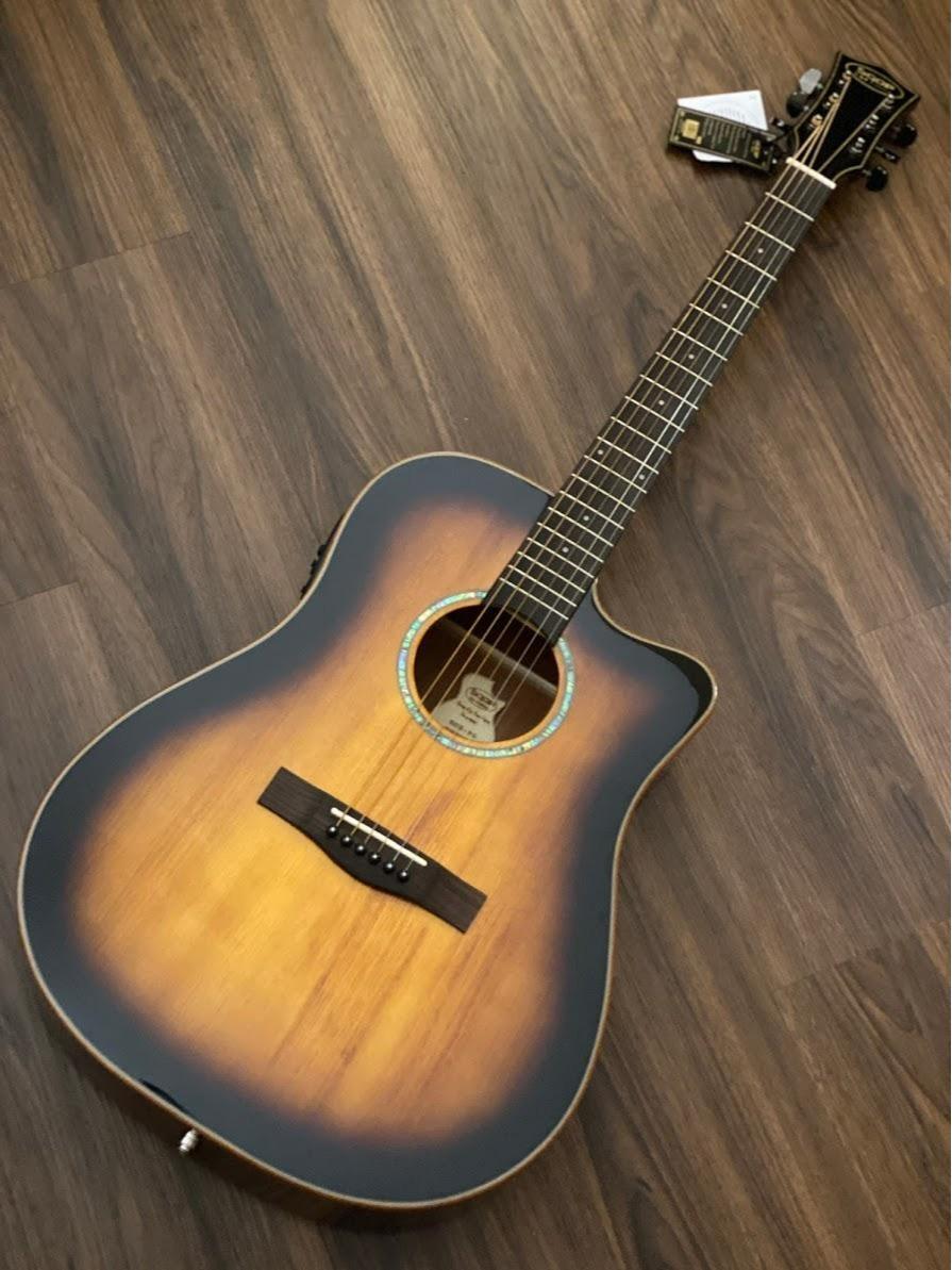 SQOE Spain S370 FG Acoustic guitar with solid top in Sunburst