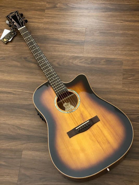 SQOE Spain S370 FG Acoustic guitar with solid top in Sunburst
