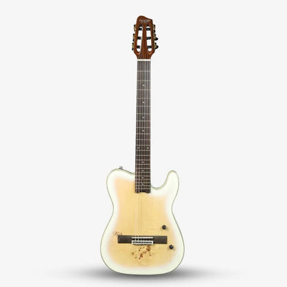 SQOE Spain SEGD-600 Nylon Electric Guitar with Piezo in White