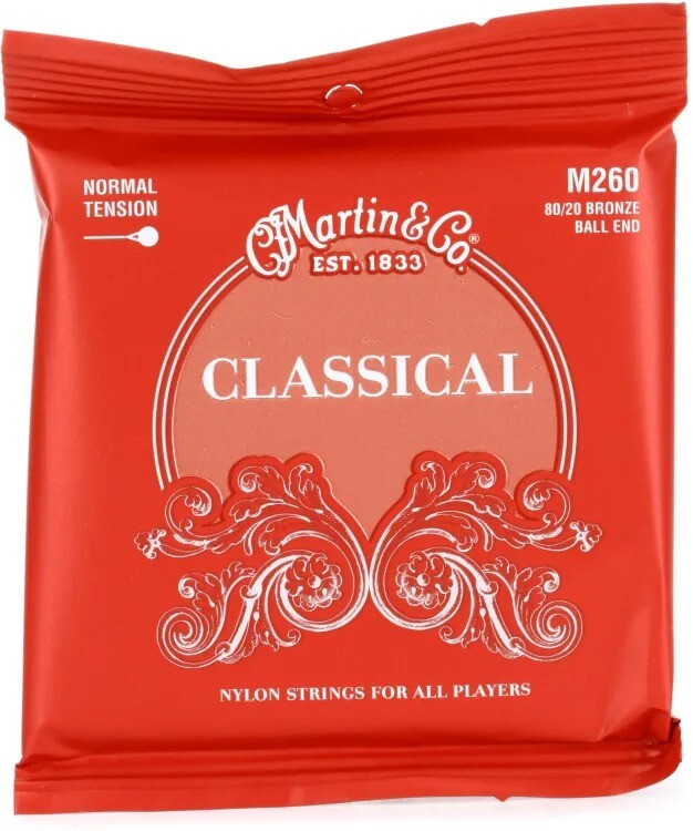 Martin M260 Classical 80/20 Bronze Ball End Nylon Strings - Normal Tension