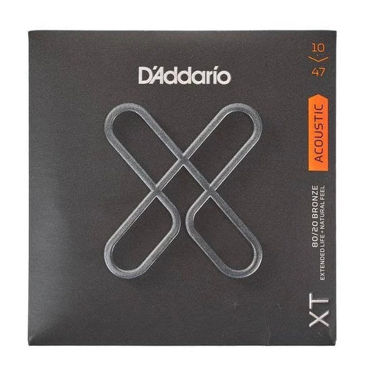 D'Addario XTABR1047 XT 80/20 Acoustic Guitar Strings, Extra Light, 10-47
