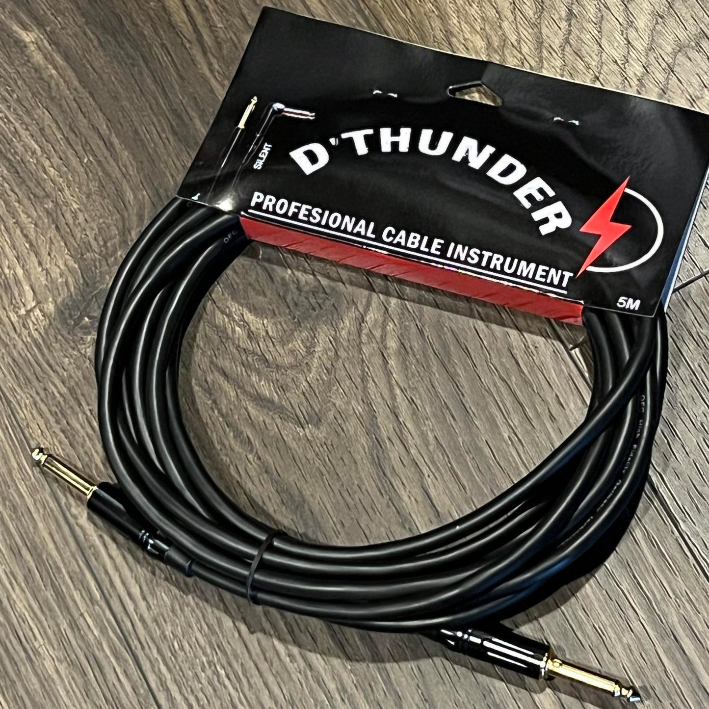 Thunder Professional Instrument Cable Straight 5M with Silent Plug