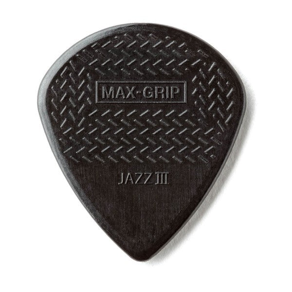 Jim Dunlop 471-3S Max-Grip Jazz III Stiffo Pick, 6-Pack