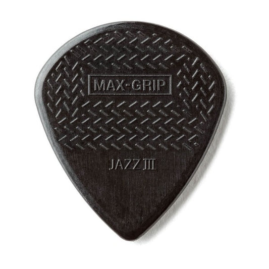 Jim Dunlop 471-3S Max-Grip Jazz III Stiffo Pick, 6-Pack