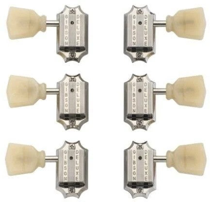 Gibson Accessories Vintage Tuning Machine Heads - Nickel with Yellow Buttons