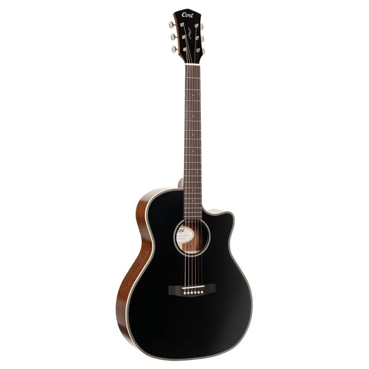 Cort Essence ES-GA4-BTSG Grand Auditorium Special Acoustic Guitar, Black Top Semi Gloss