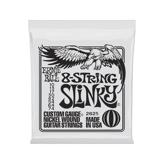 Ernie Ball 2625 Slinky 8-String Nickel Wound Electric Guitar Strings, 10-74