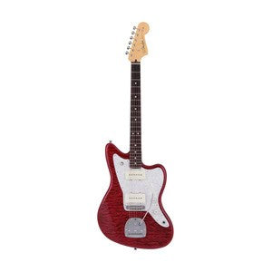 Fender Japan Hybrid II Jazzmaster Electric Guitar w/Quilt Maple Top with RW FB in Quilt Red Beryl JD24000724