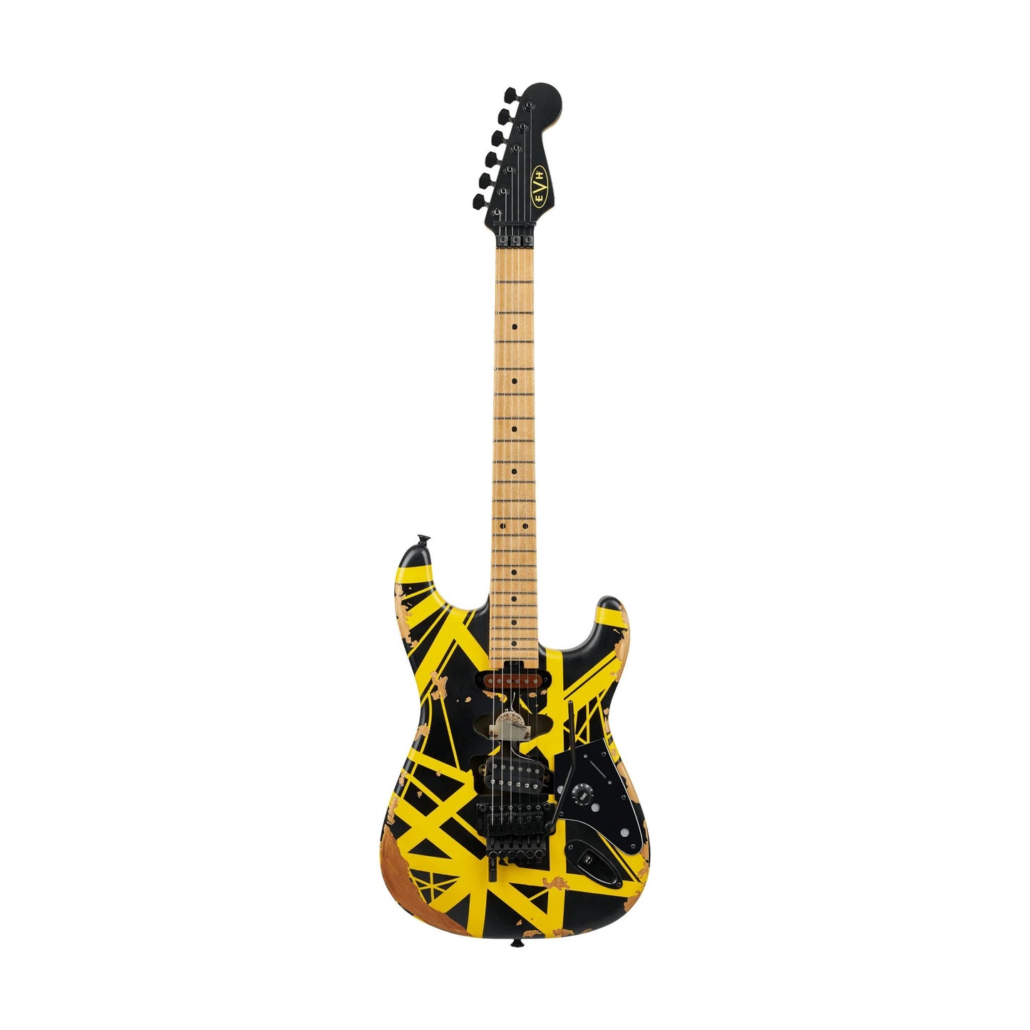 EVH Striped Series Frankenstein Frankie in Black w/Yellow Stripes