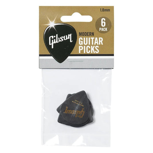 Gibson Gear APRM6-100 Modern Picks pack of 6 Pcs, 1 mm, Black