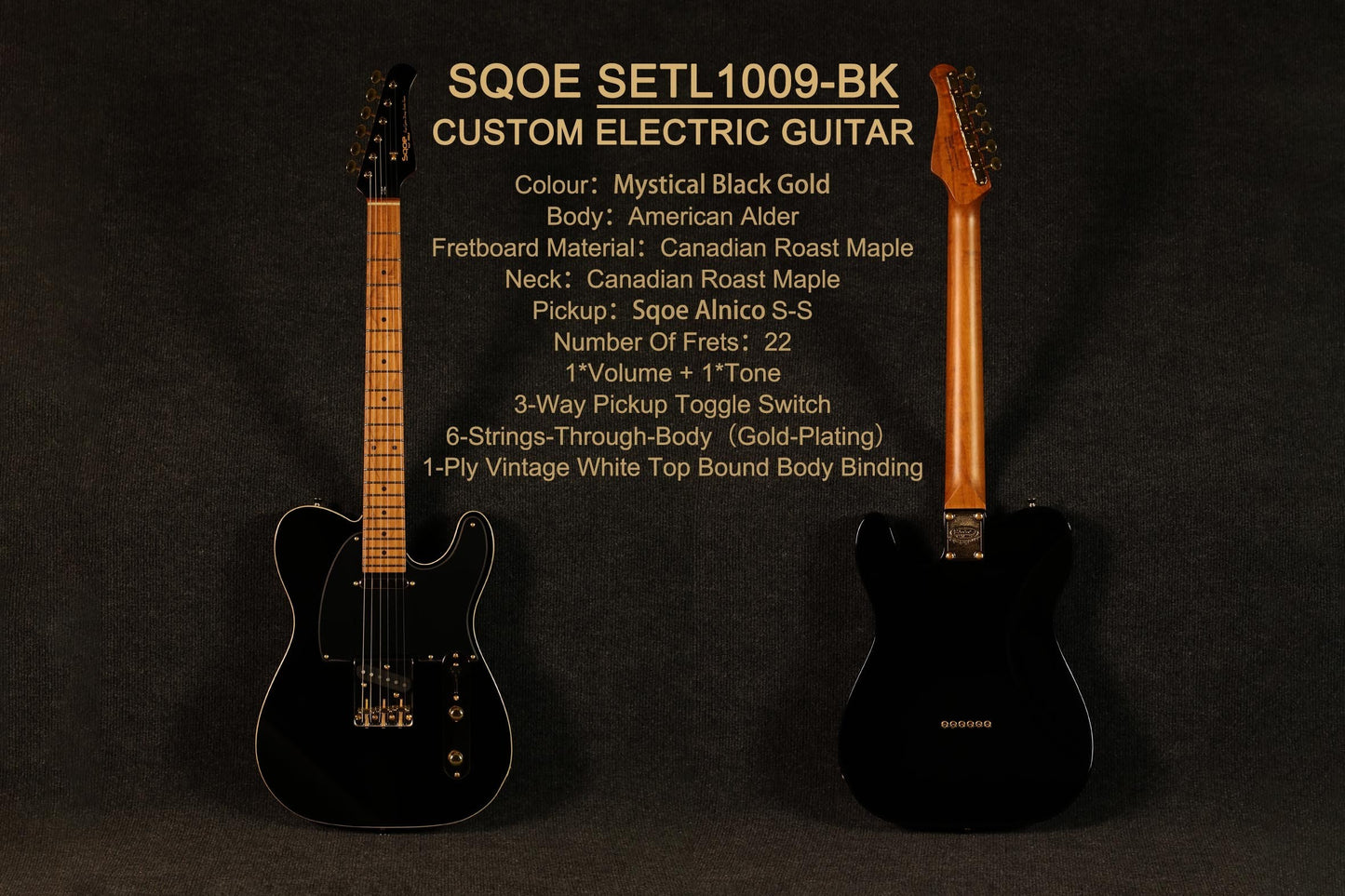 SQOE SETL1009 BK in Black with Hardshell Case
